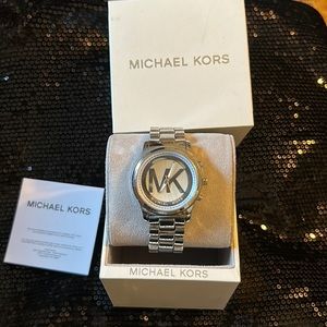 Silver Michael Kors watch - never worn - works perfectly